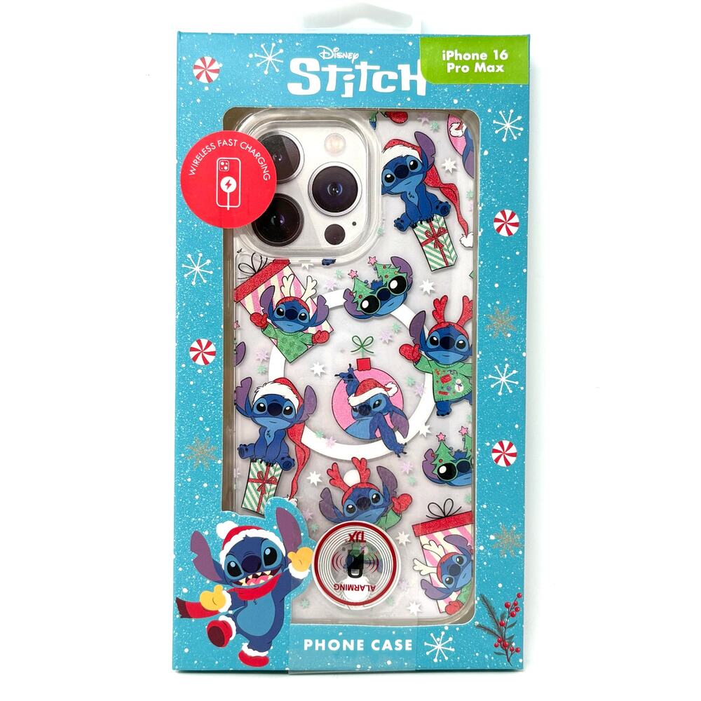 Disney Stitch Christmas iPhone 16 Pro Max Case Skinny Dip Glitter Xmas Santa NIP
